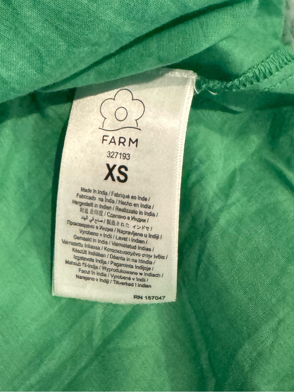 NWT Farm Rio Sweet Garden Green White One Shoulder Cotton Printed Maxi Dress XS - Picture 11 of 11